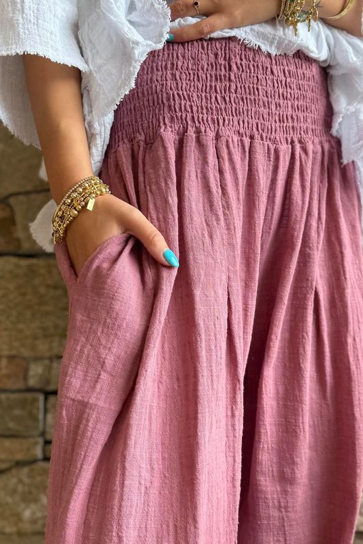Sundaze Cheesecloth Bloomer Pant Indian Pink